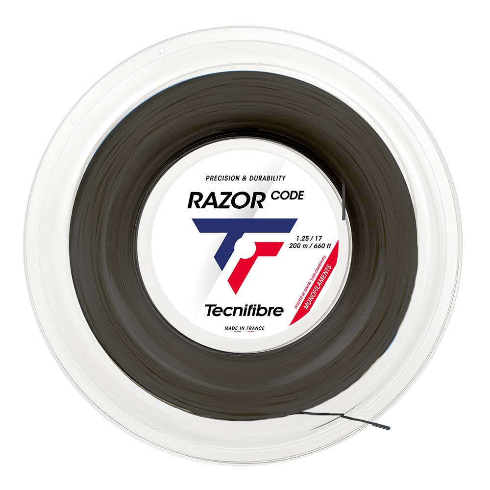 Tecnifibre Razor Code 1,25 mm Tennissaite 200 m Rolle Schwarz