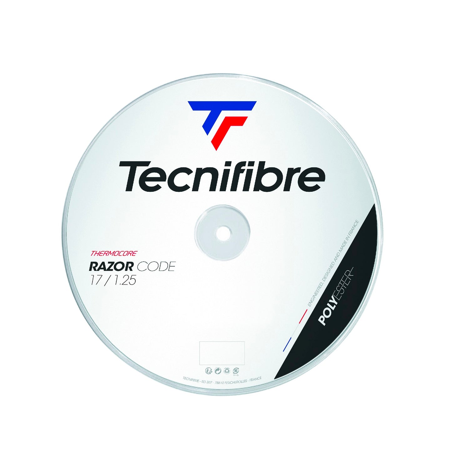 Tecnifibre Razor Code 1,25 mm Tennissaite 200 m Rolle Weiss