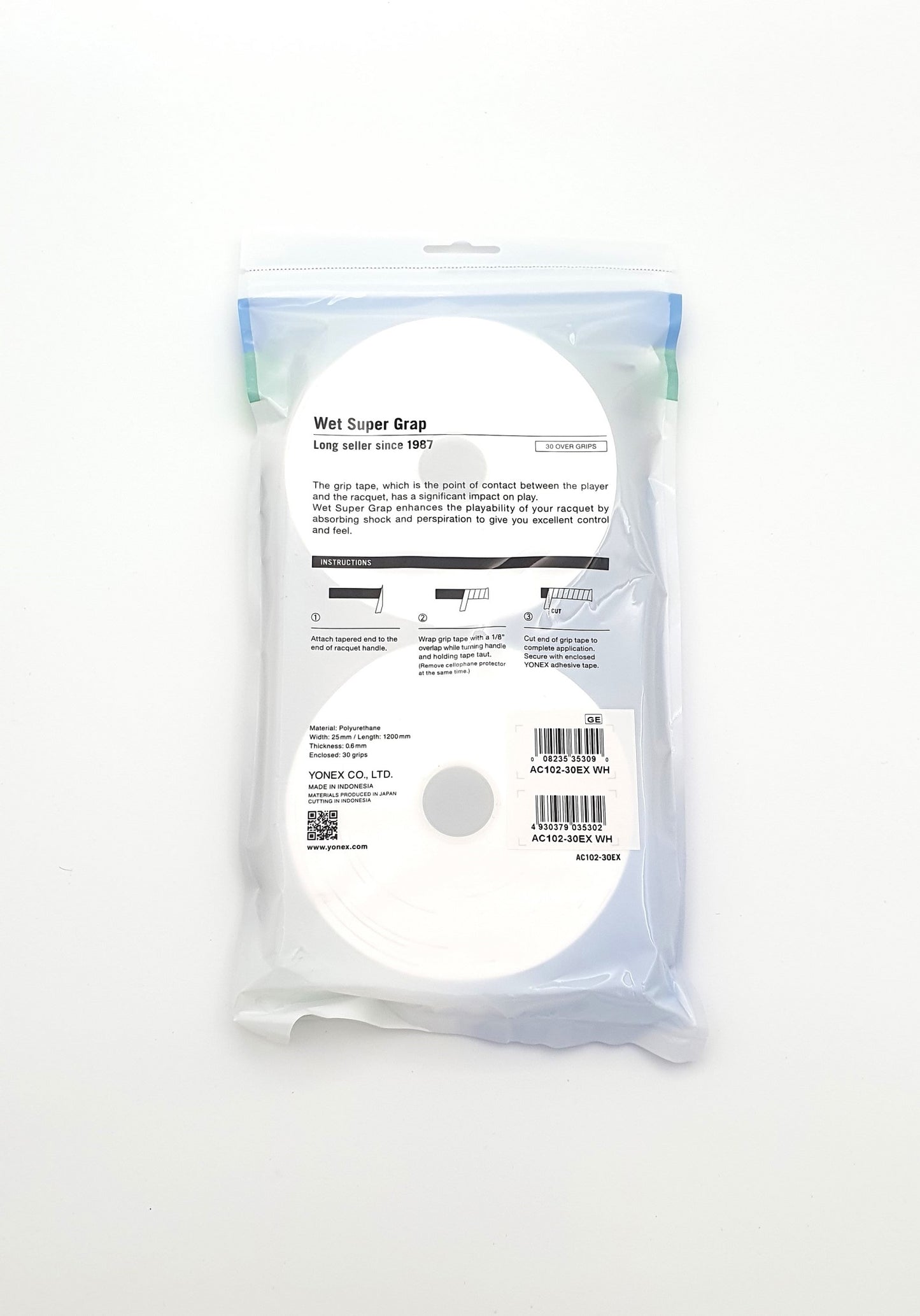 Yonex Wet Super Grap Overgrip 30er Pack Weiss
