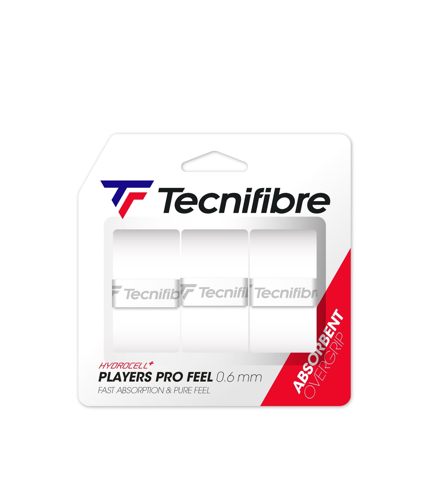 Tecnifibre Players Pro Feel Overgrip 3er Pack Weiss