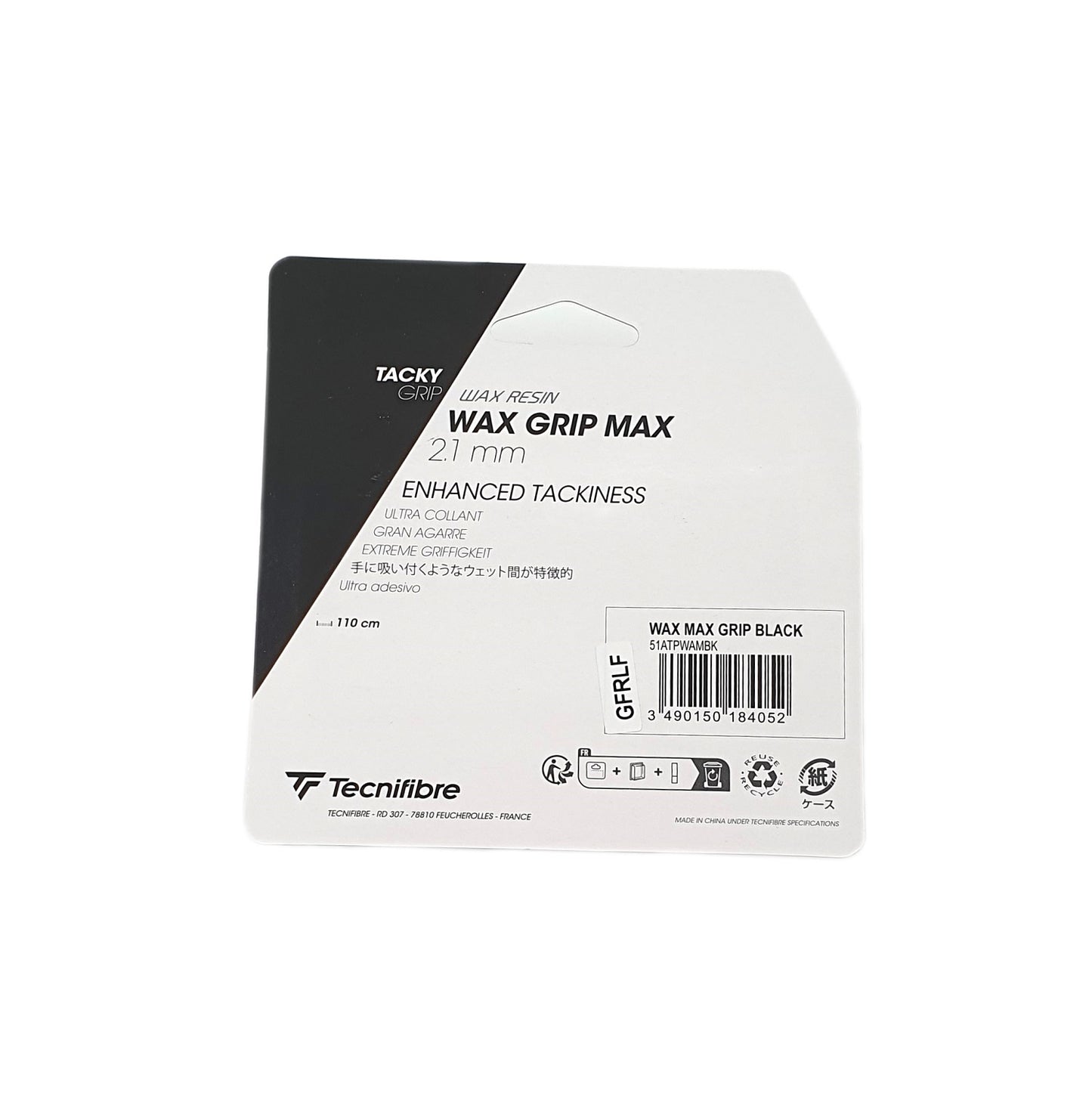 Tecnifibre Wax Grip Max Basisgrip Schwarz