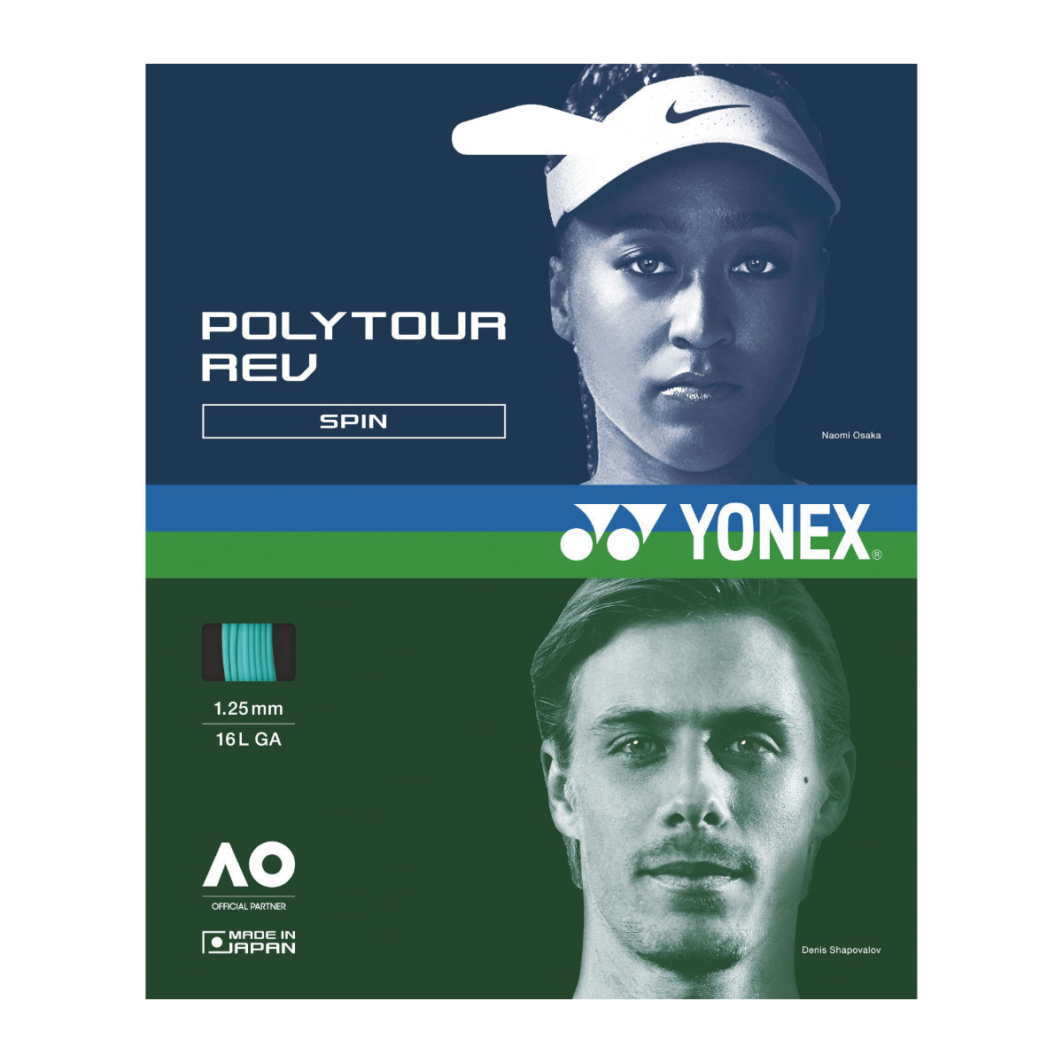 Poly Tour Rev(1.25毫米)网球线12米 薄荷色