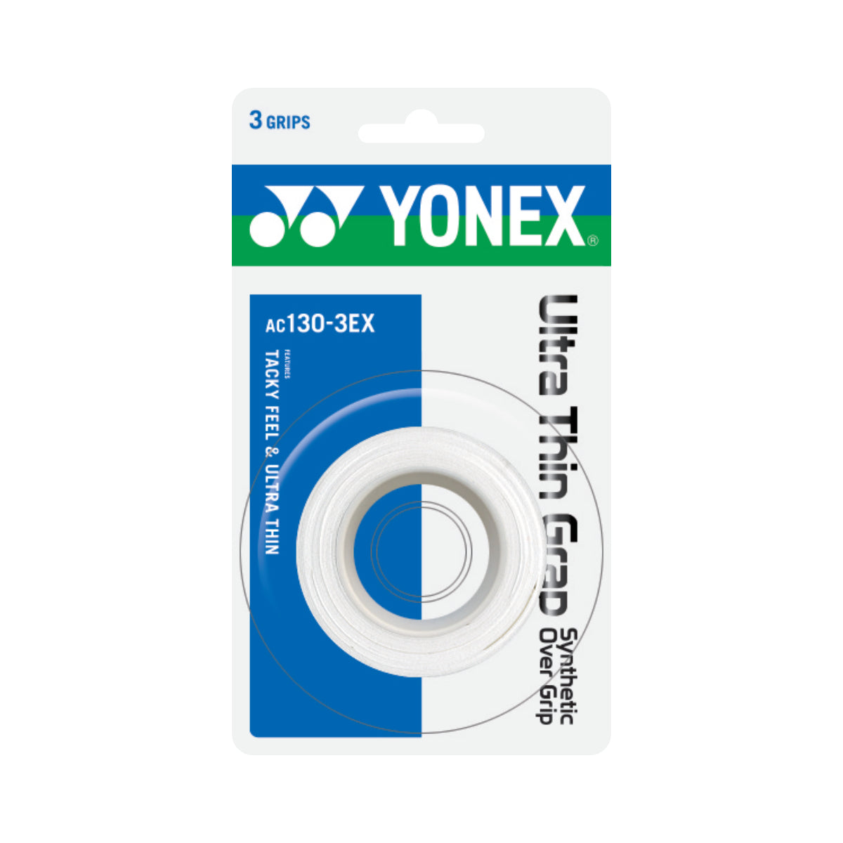 YONEX Ultra Thin Grap Over Grip AC130 white  3PCS