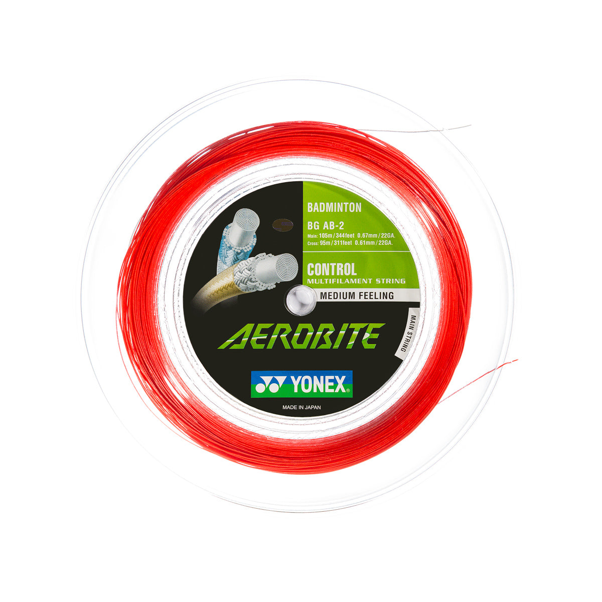 Aerobite Badminton String 200 m Reel White