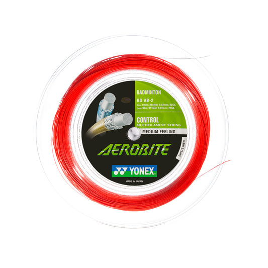 Aerobite Badmintonhybridsaite 200 m Rolle Rot Weiss