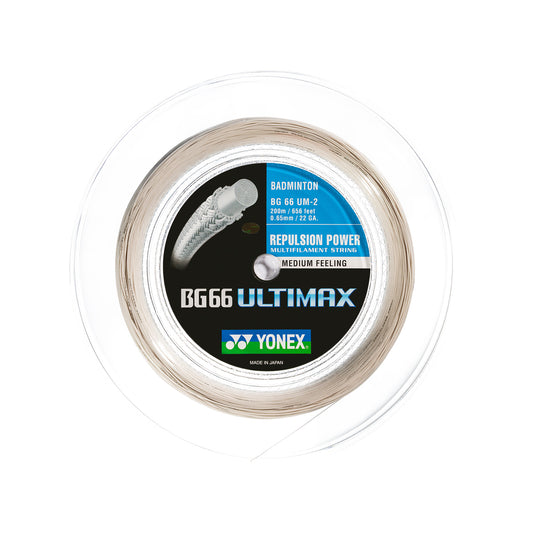 BG66 Ultimax Badminton String 200 m Reel Metallic White