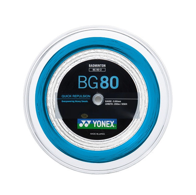 Yonex BG80 Badmintonsaite 200 m Rolle Sky Blue