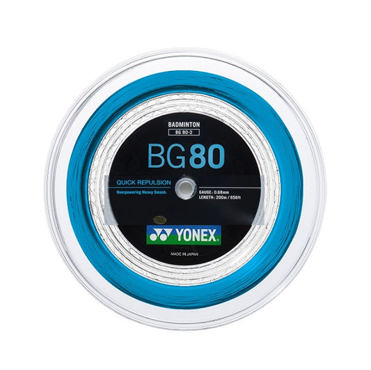 Yonex BG80 Badmintonsaite 200 m Rolle Sky Blue