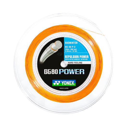 Yonex BG80 Power Badmintonsaite 200 m Rolle Orange