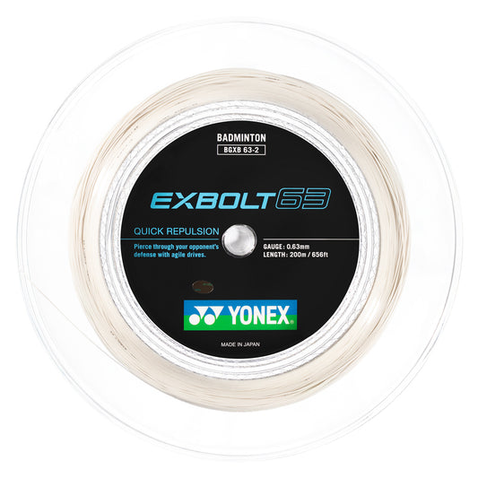 Exbolt 63 Badminton String 200 m Roll White