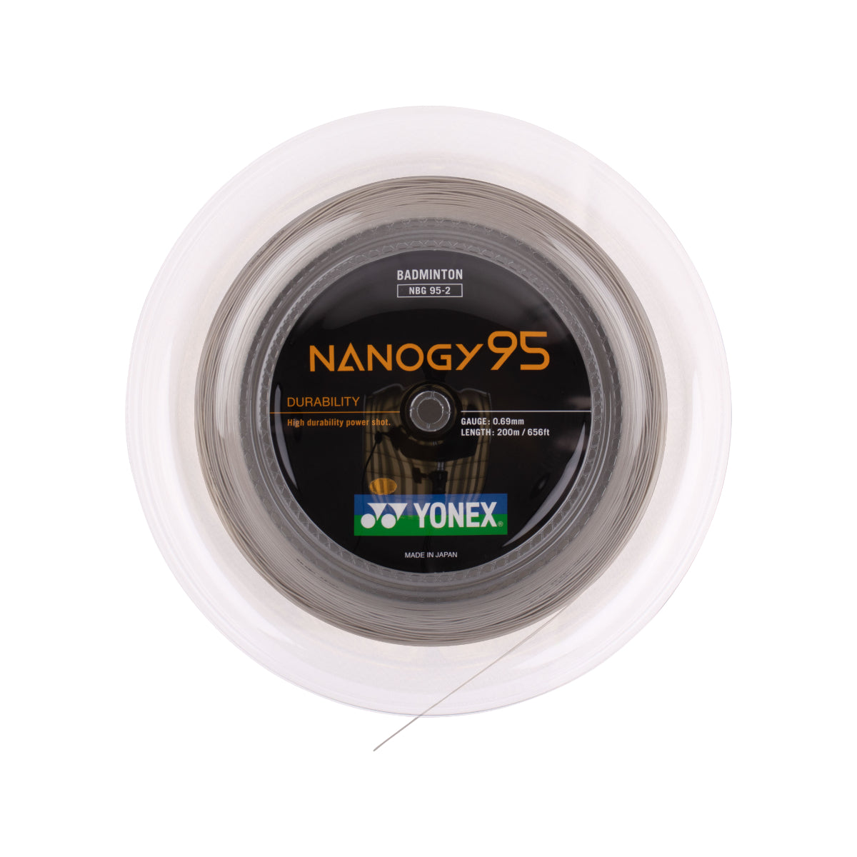 Yonex Nanogy 95 Badmintonsaite 200 m Rolle Silber