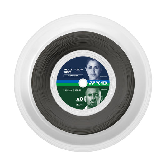 Yonex Poly Tour Pro 1,25 mm Tennissaite 200 m Rolle Schwarz