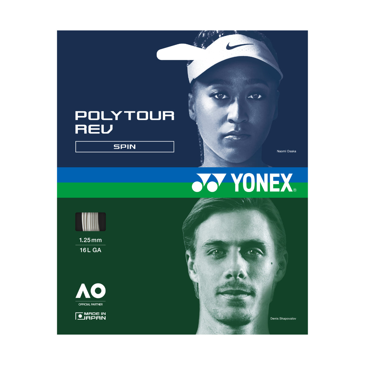 Poly Tour Rev 1.25mm Tennis String 12m Set White