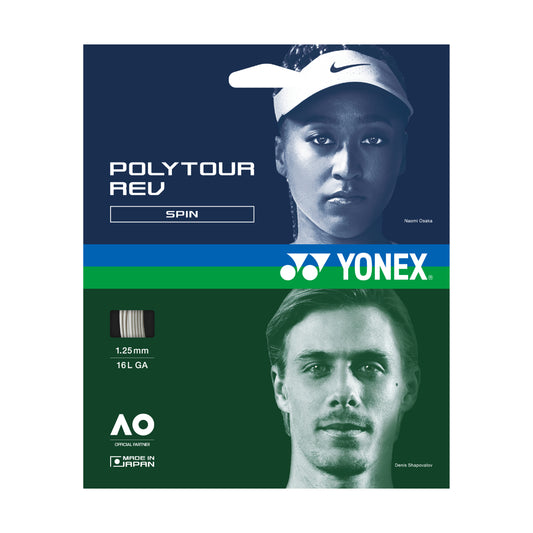 Yonex Poly Tour Rev 1,25 mm Tennissaite 12 m Set Weiss