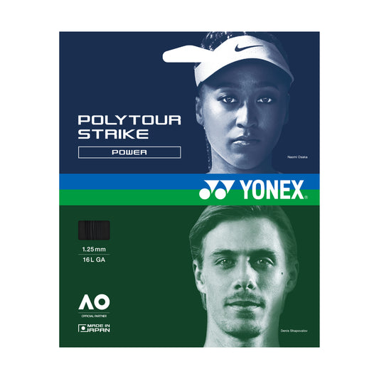 Yonex Poly Tour Strike 1,25 mm Tennissaite 12 m Set Schwarz