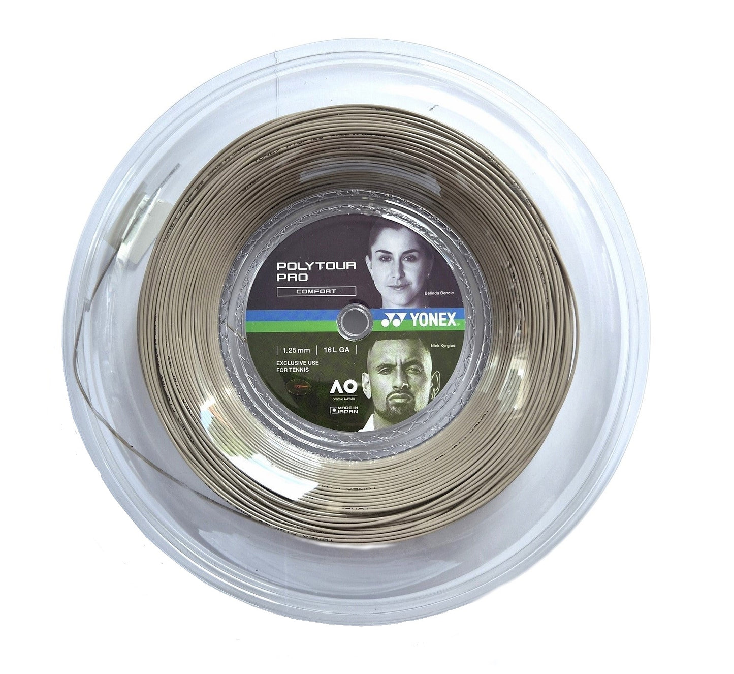 Yonex Poly Tour Pro 1,25 mm Tennissaite 200 m Rolle Warm Grey