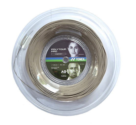 Yonex Poly Tour Pro 1,25 mm Tennissaite 200 m Rolle Warm Grey