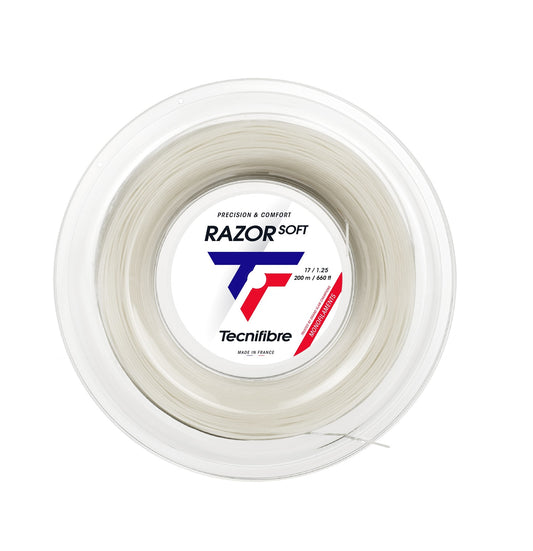Tecnifibre Razor Soft 1,25 mm Tennissaite 200 m Rolle Weiss