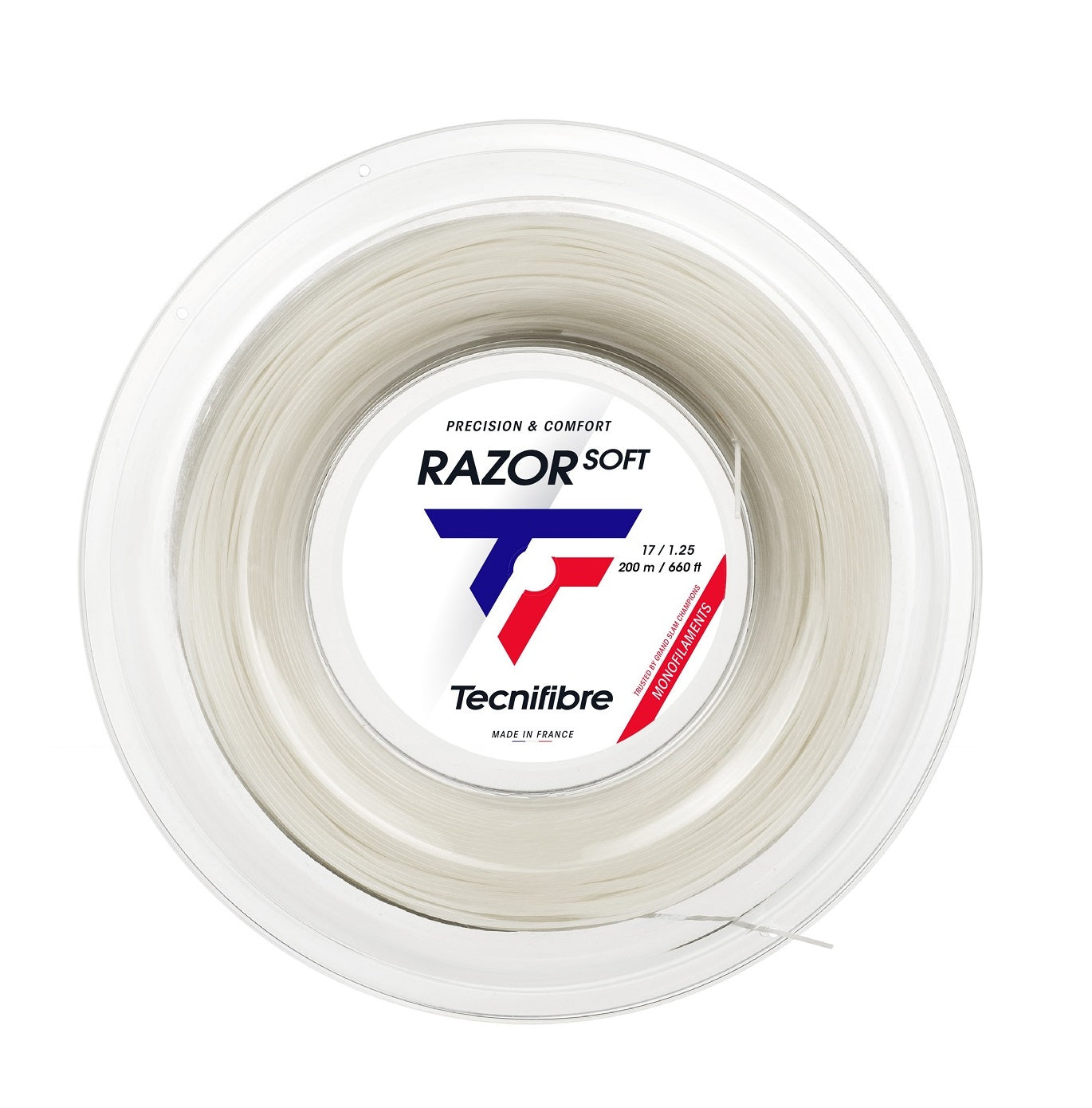 Tecnifibre Razor Soft 1,25 mm Tennissaite 200 m Rolle Weiss