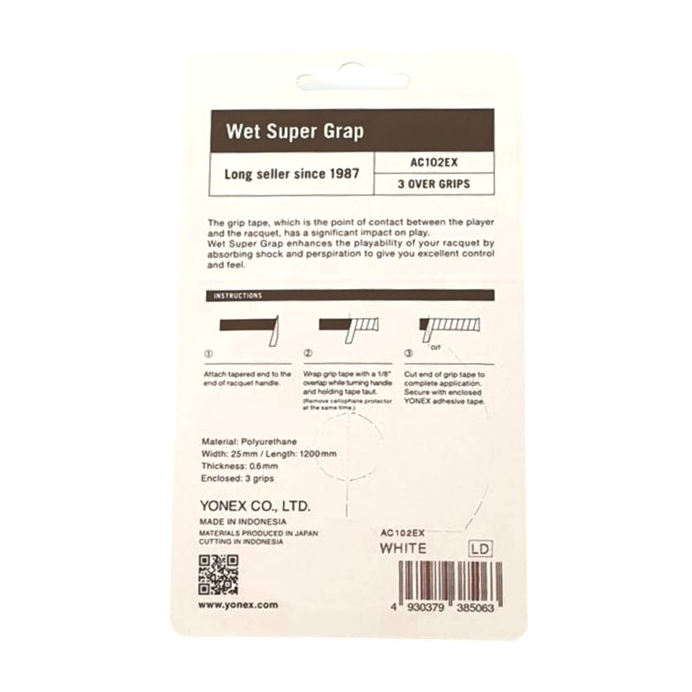 Wet Super Grap Overgrip 3er Pack Weiss - Tennisbude