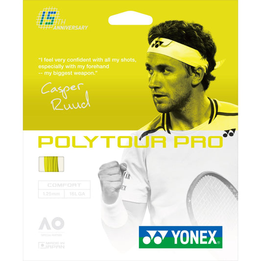 Yonex Poly Tour Pro 1,25 mm Tennissaite 12 m Set Gelb