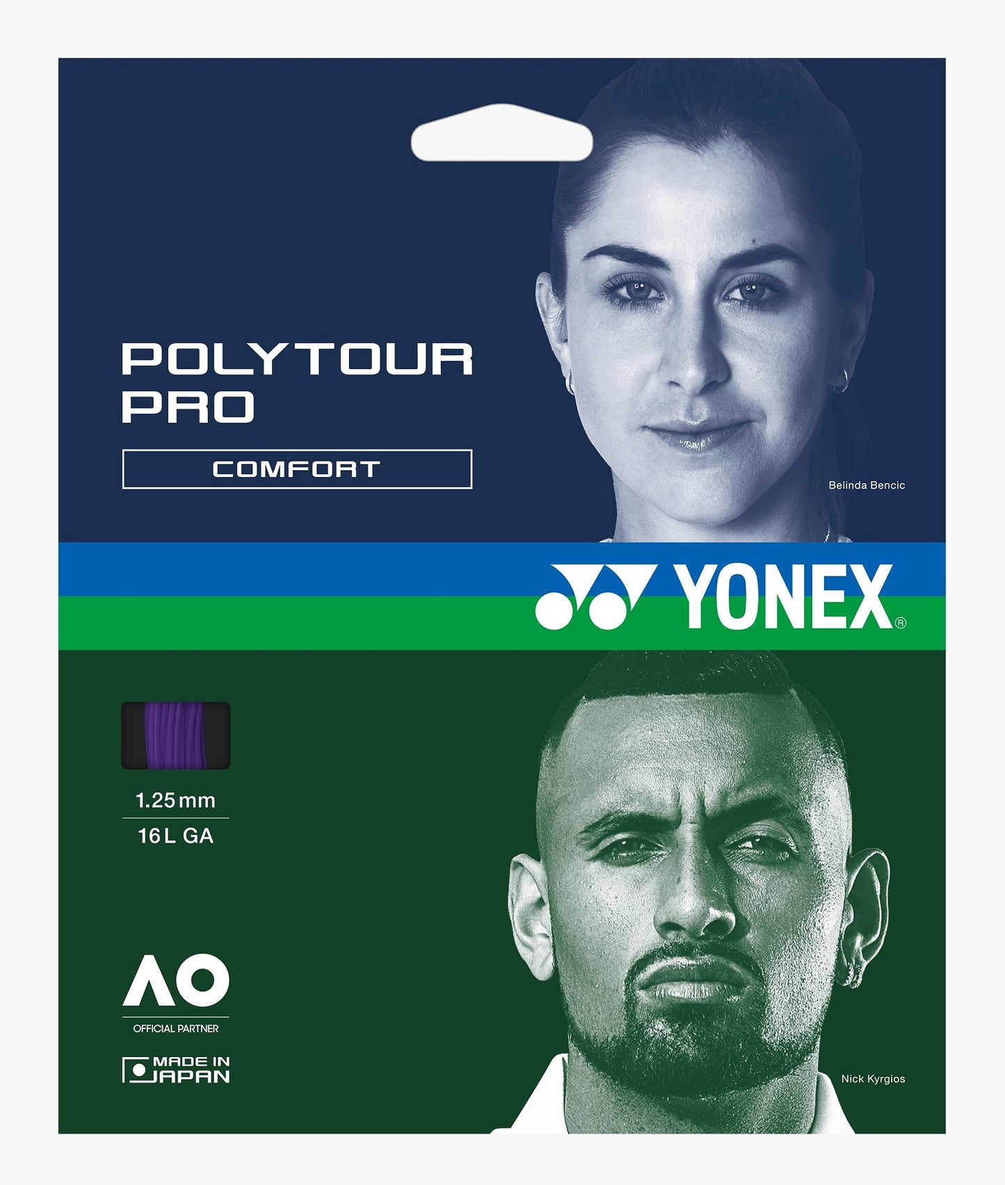 Yonex Poly Tour Pro 1,25 mm Tennissaite 12 m Set Lila
